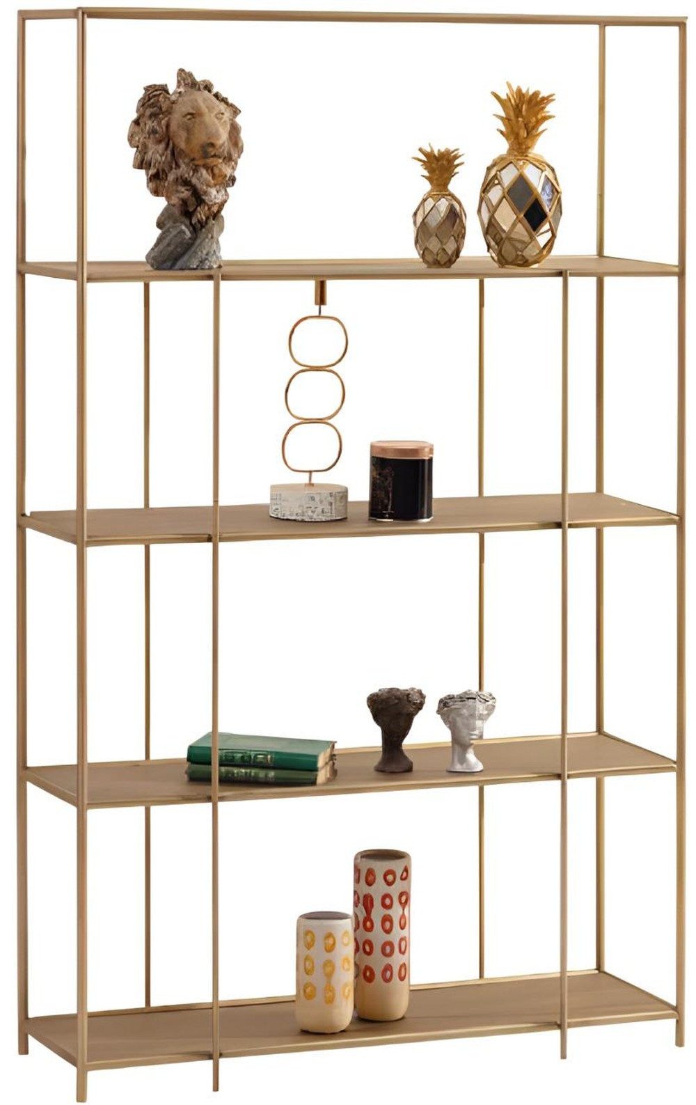 JVmoebel Bücherregal JVMoebel Bücherregal mit goldenem Metallrahmen und eleganten Böden, 1-tlg., Made in Europa