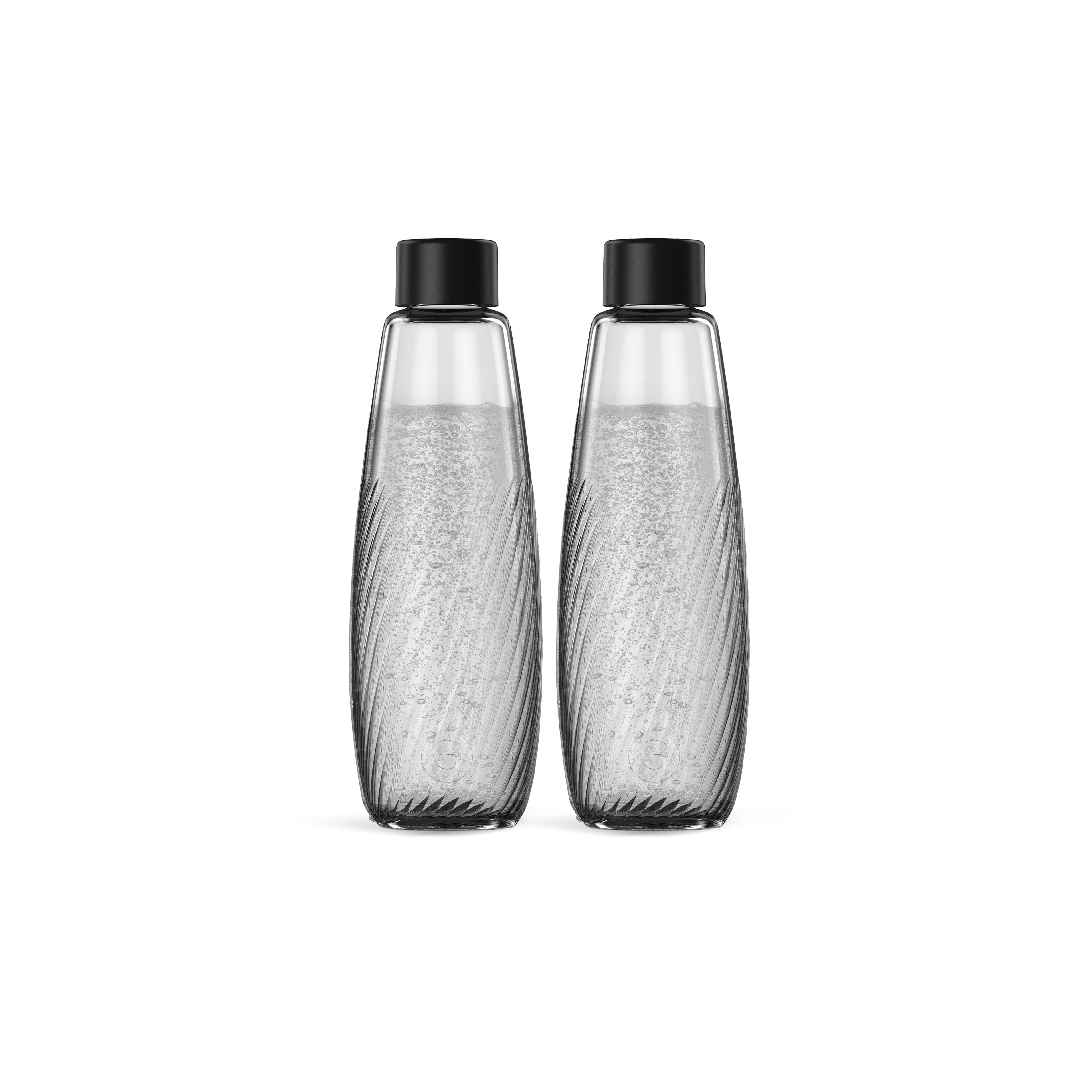 SodaStream Wasserkaraffe DUO Glasflasche Riffled DWS 1L, 2er-Pack, (Set, 2-tlg), Riffled-Design