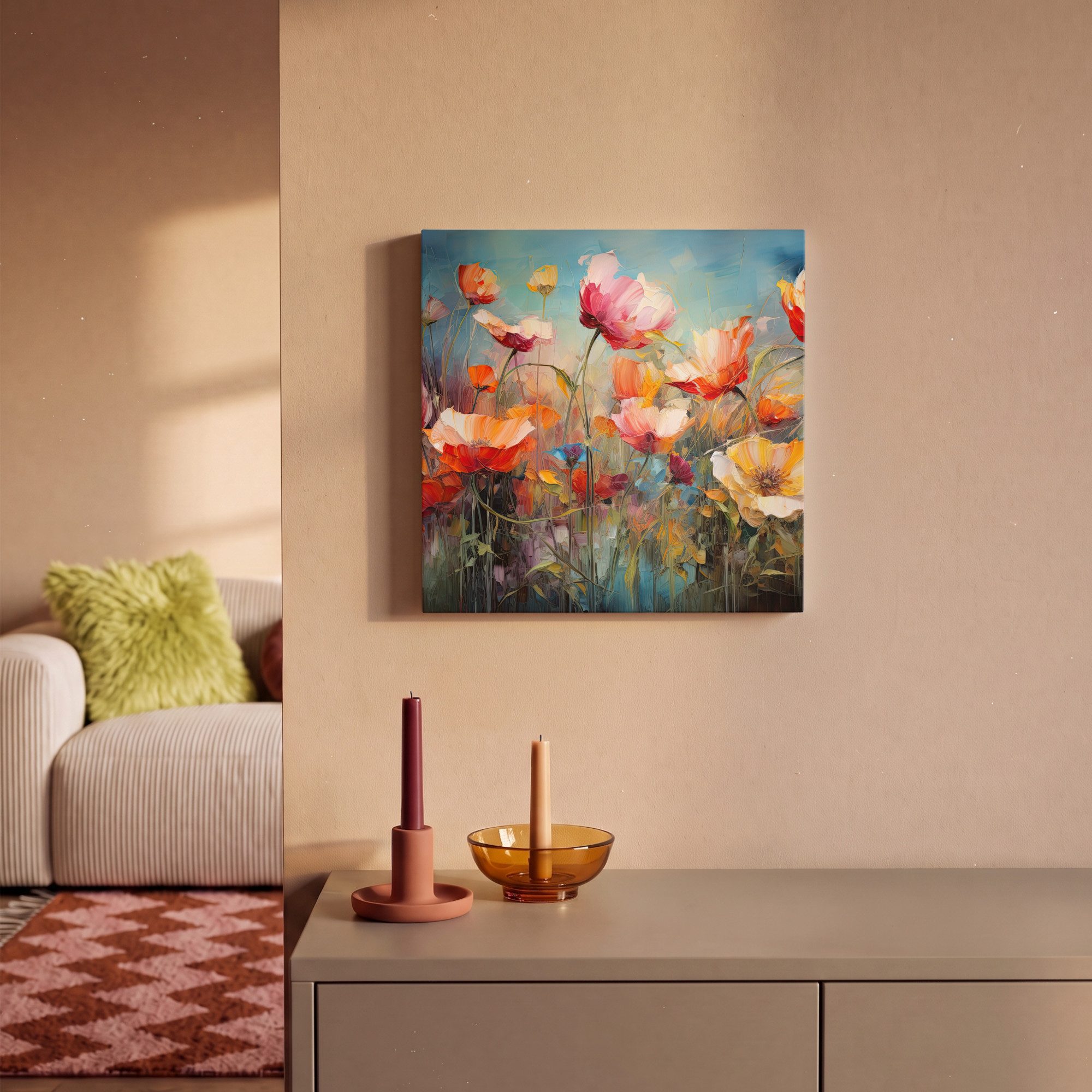 OneMillionCanvasses® Leinwandbild Blumen - Aquarell - Kunst - Botanisch - Natur, Fotodruck (1 St), Leinwand Bilder Klein, Wand Dekoration Aesthetic 30x20 cm – Bild 2 von 5