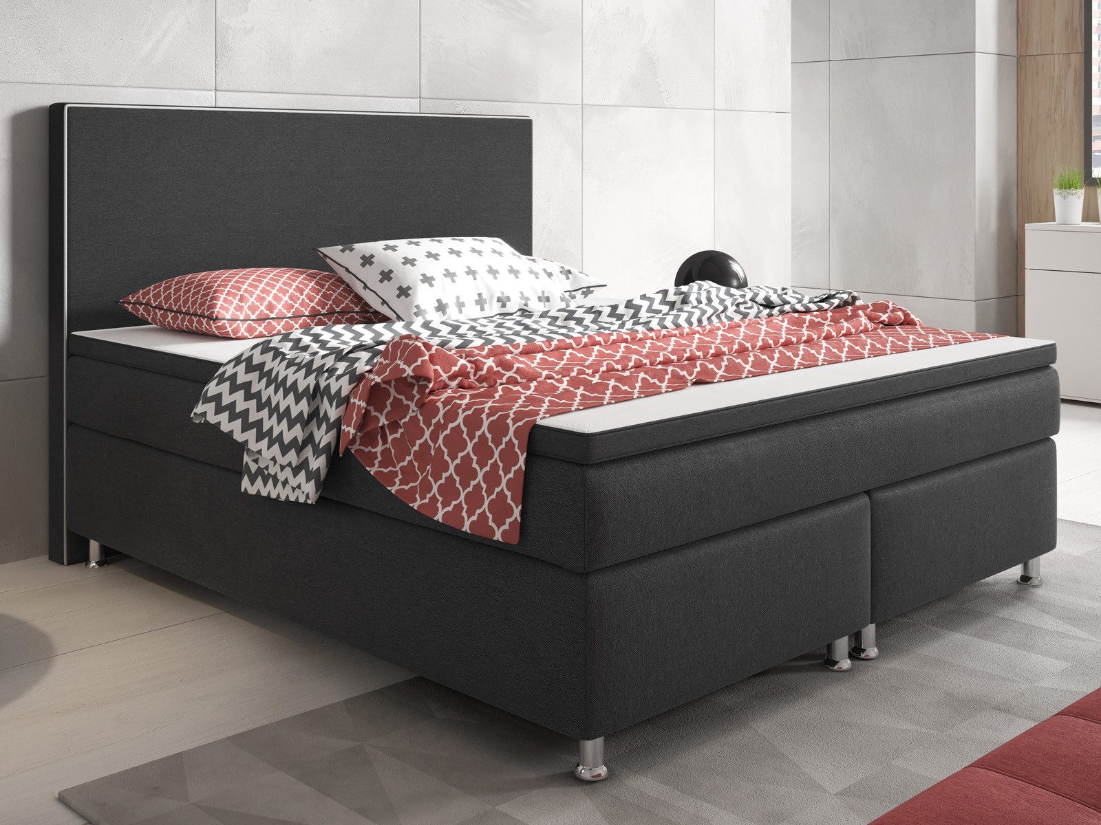 inter Boxspringbett King S 180x200 cm 7 Zonen Taschenfederkern Matratze ink günstig online kaufen