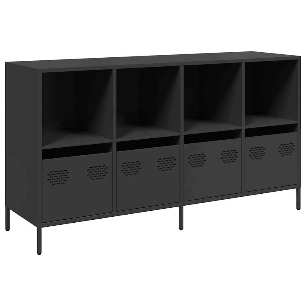vidaXL Sideboard Sideboard Schwarz 135x39x73,5 cm Kaltgewalzter Stahl (1 St)