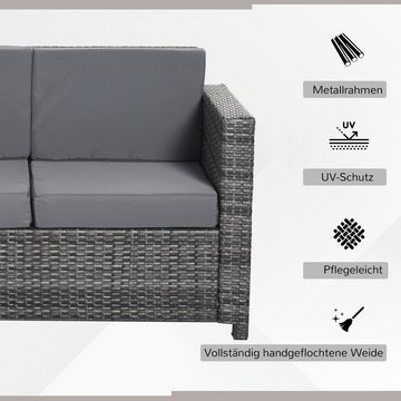 Outsunny Gartenbank Rattan Sofa