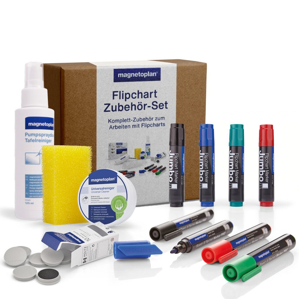 magnetoplan® Anzeigetafel Flipchart Zubehörset Starterset 12299F - Komplettes Set für Flipcharts (1-St)