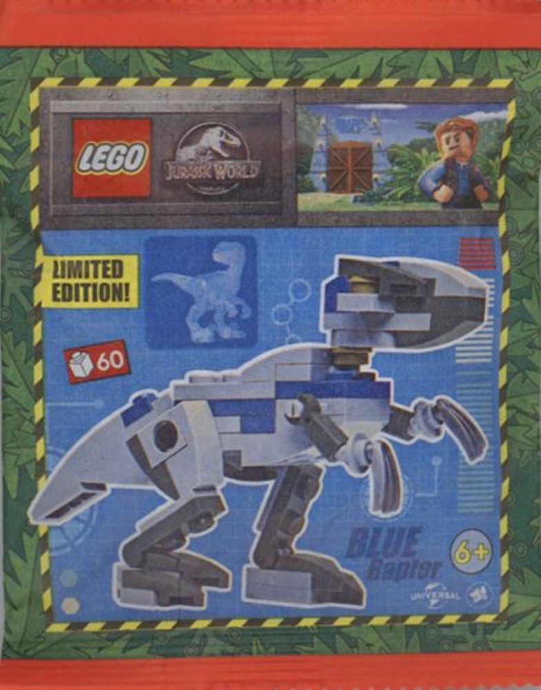 Blue Ocean Sammelkarte Blue Ocean - LEGO Jurassic World - Sammelfigur Blue Raptor