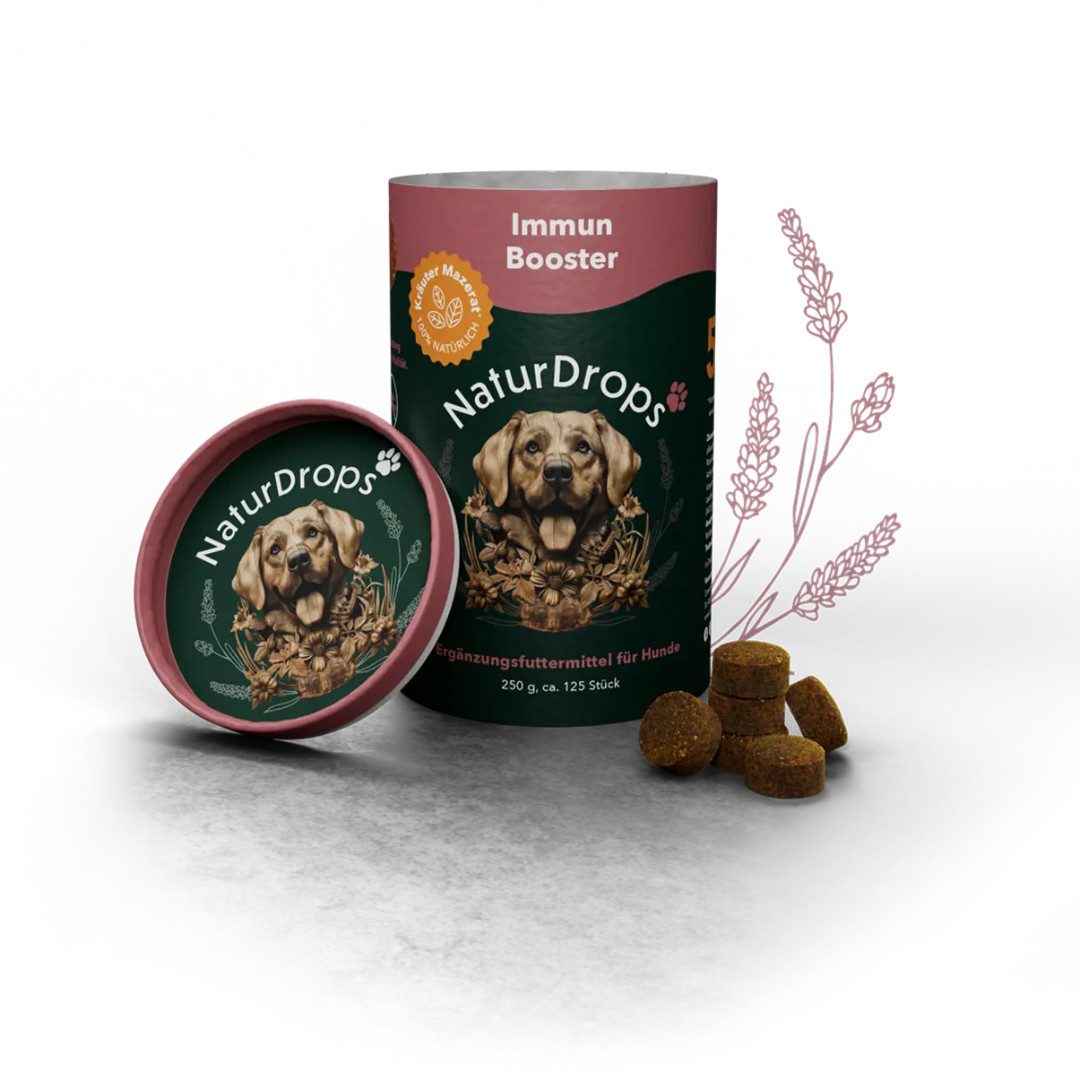 NaturDrops Immun Booster Zur Stärkung des Immunsystems, Nahrungsergänzungsmittel für: Hunde