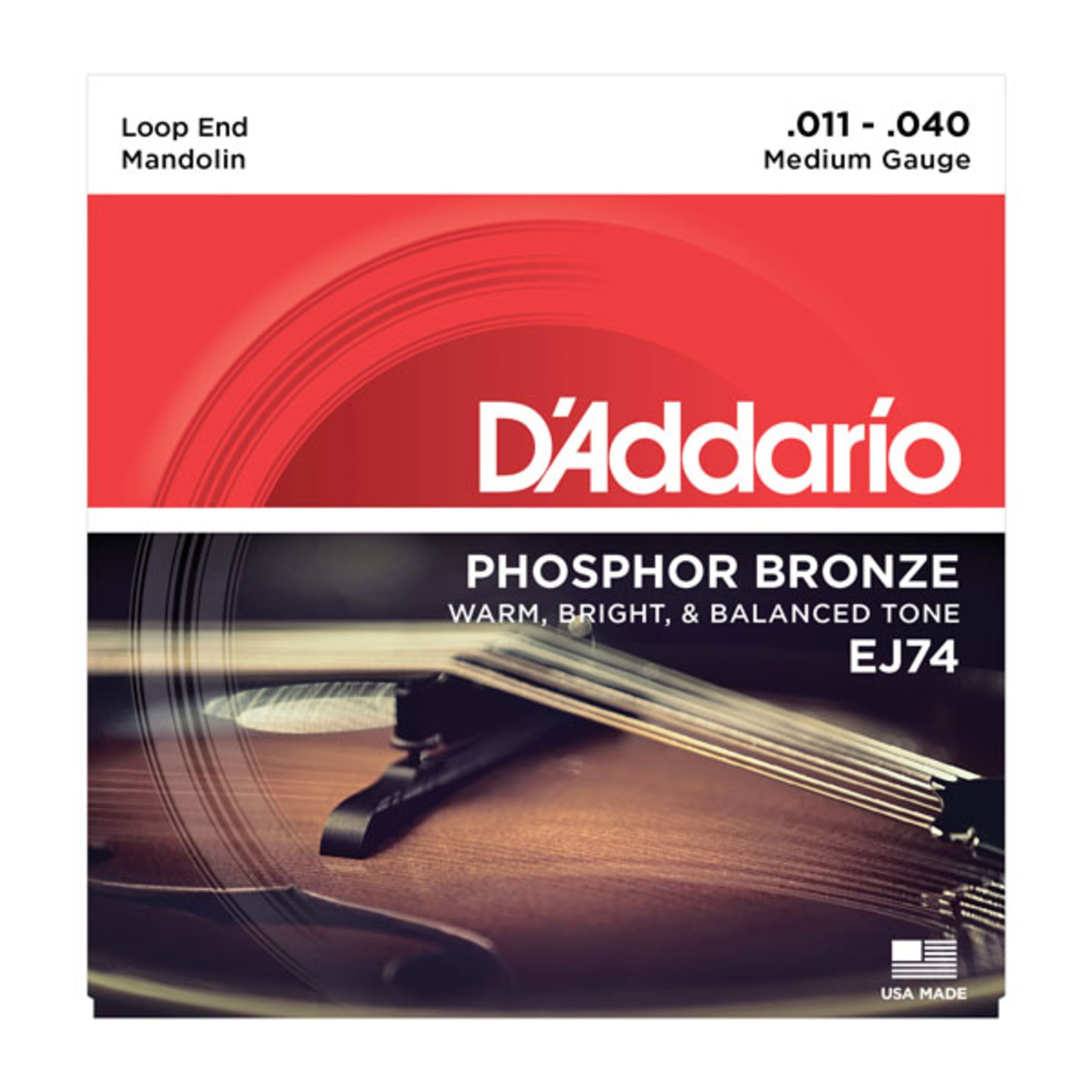 Daddario Spielzeug-Musikinstrument, EJ74 11-40 Mandolinen Saiten Phosphor Bronze Loop End - Saiten
