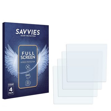 Savvies Full-Cover Schutzfolie für eve Thermo, Displayschutzfolie, 4 Stück, 3D Curved klar