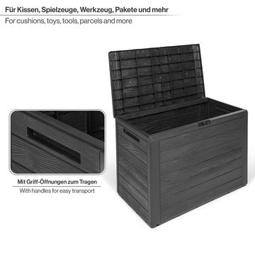 Kreher Kissenbox Kissenbox "Woodebox" in Holz Optik in Anthrazit (Volumen wählbar)