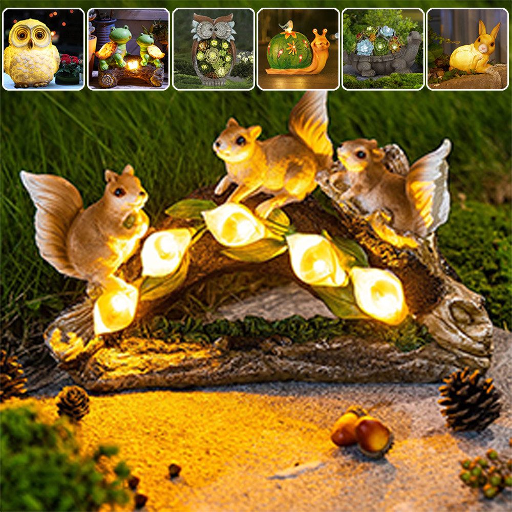 Jibenhome LED Solarleuchte Solar Gartenfiguren Schildkröte günstig online kaufen