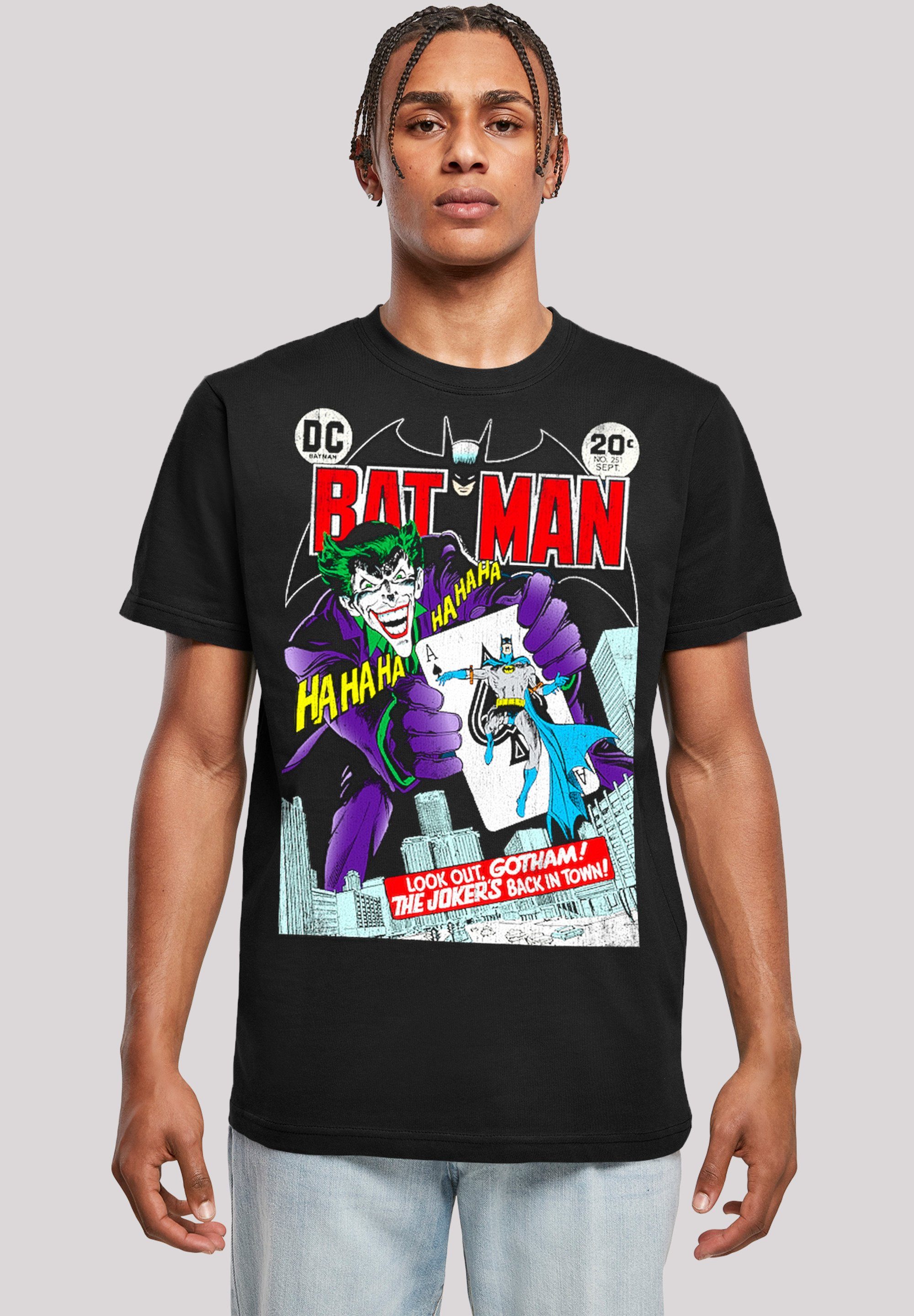 Comics Herren,Premium Card F4NT4STIC Joker T-Shirt Cover Batman Merch,Regular-Fit,Basic,Bedruckt DC Playing