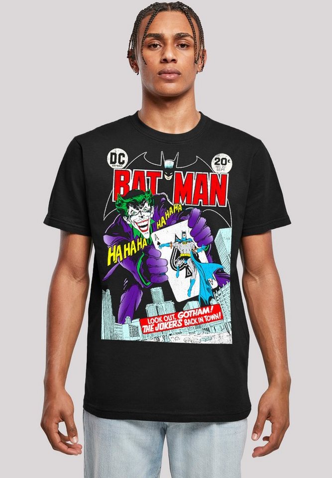 F4NT4STIC T-Shirt DC Comics Batman Joker Playing Card Cover Herren,Premium  Merch,Regular-Fit,Basic,Bedruckt