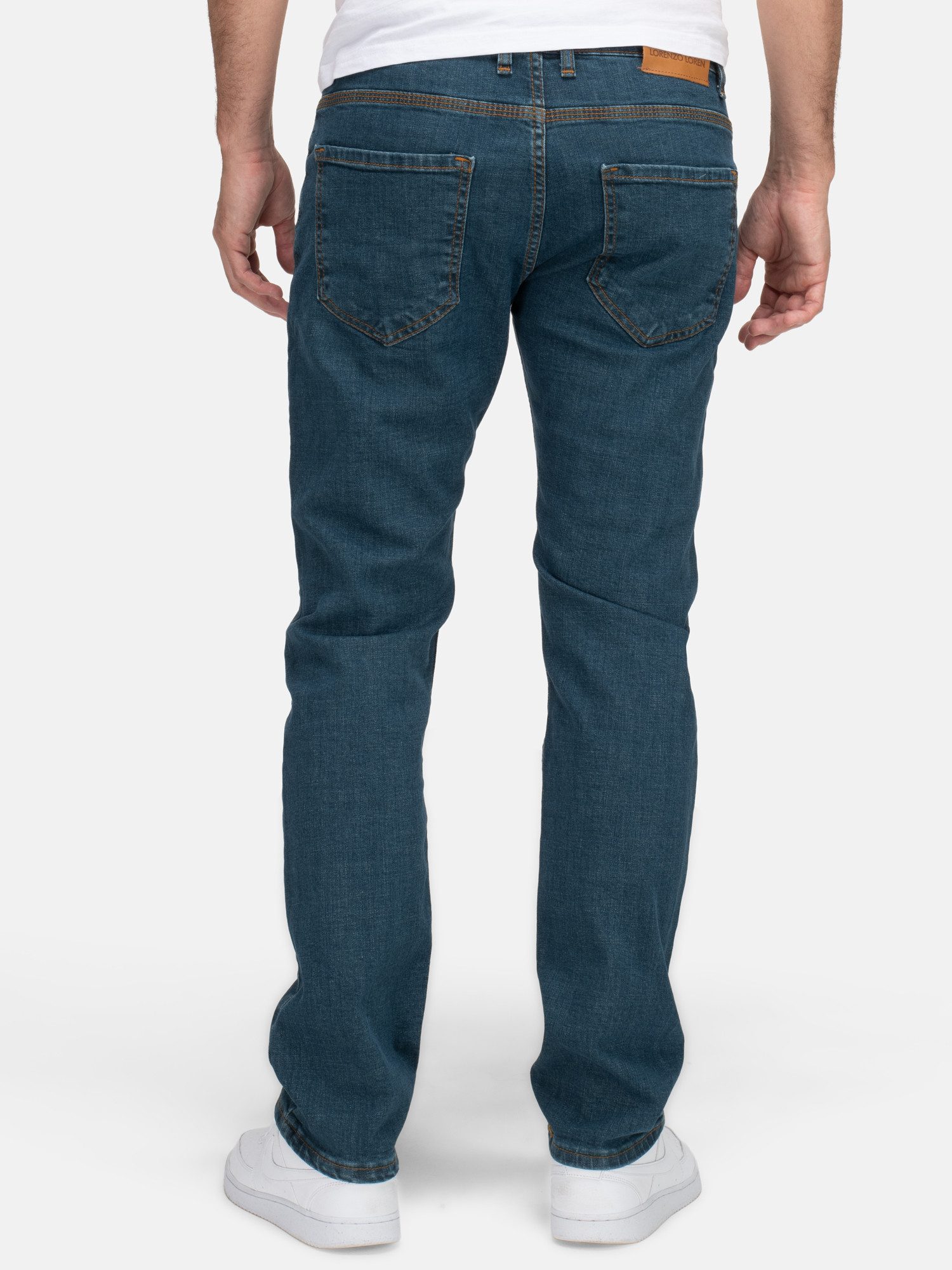 Lorenzo Loren Straight-Jeans Herren Jeans Stretch Blau LL-4015 – Bild 3 von 5