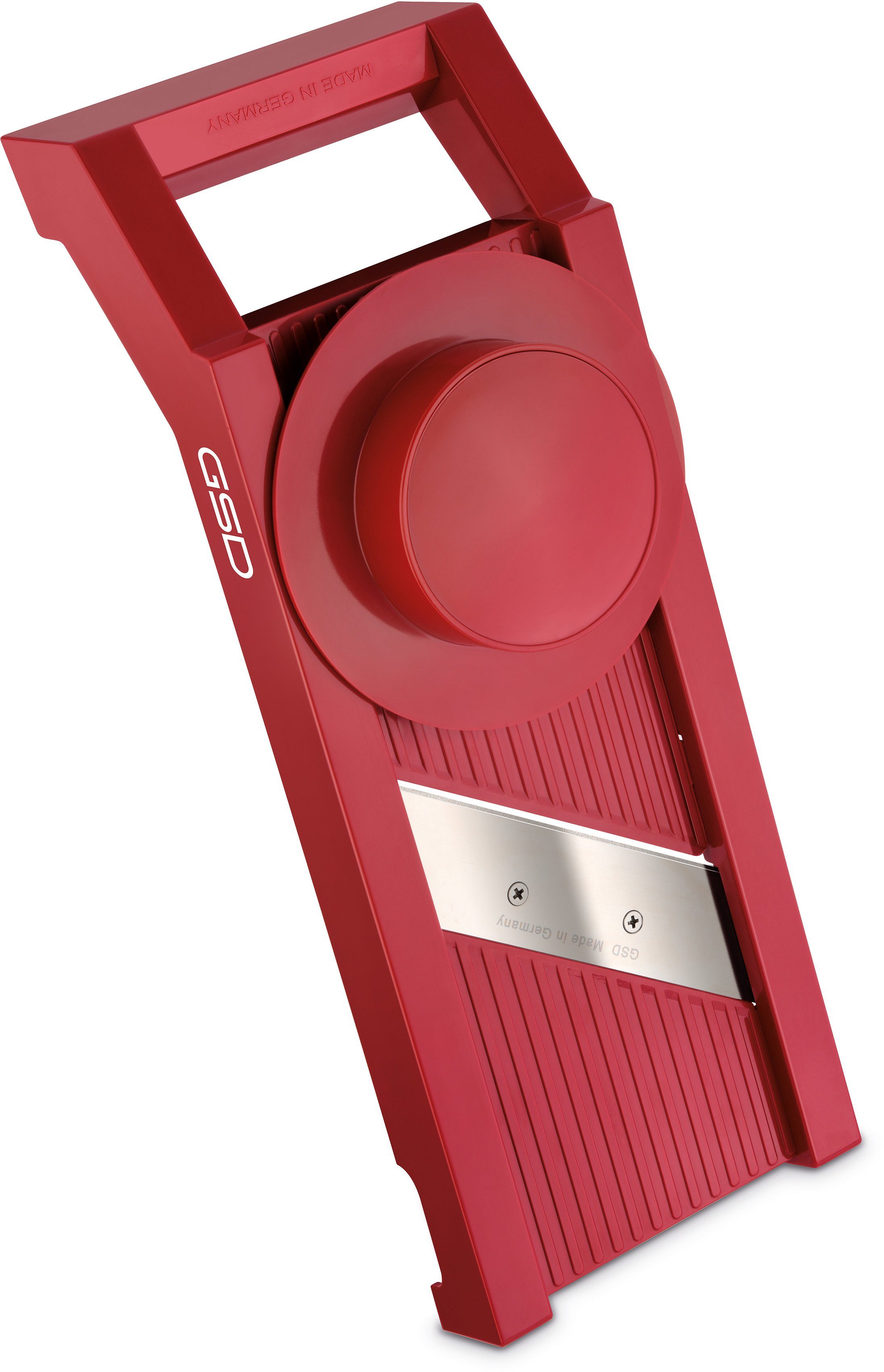 GSD HAUSHALTSGERÄTE Gemüsehobel 2-in-1, Edelstahl, Kunststoff, mit 2 auswechselbaren Einsätzen