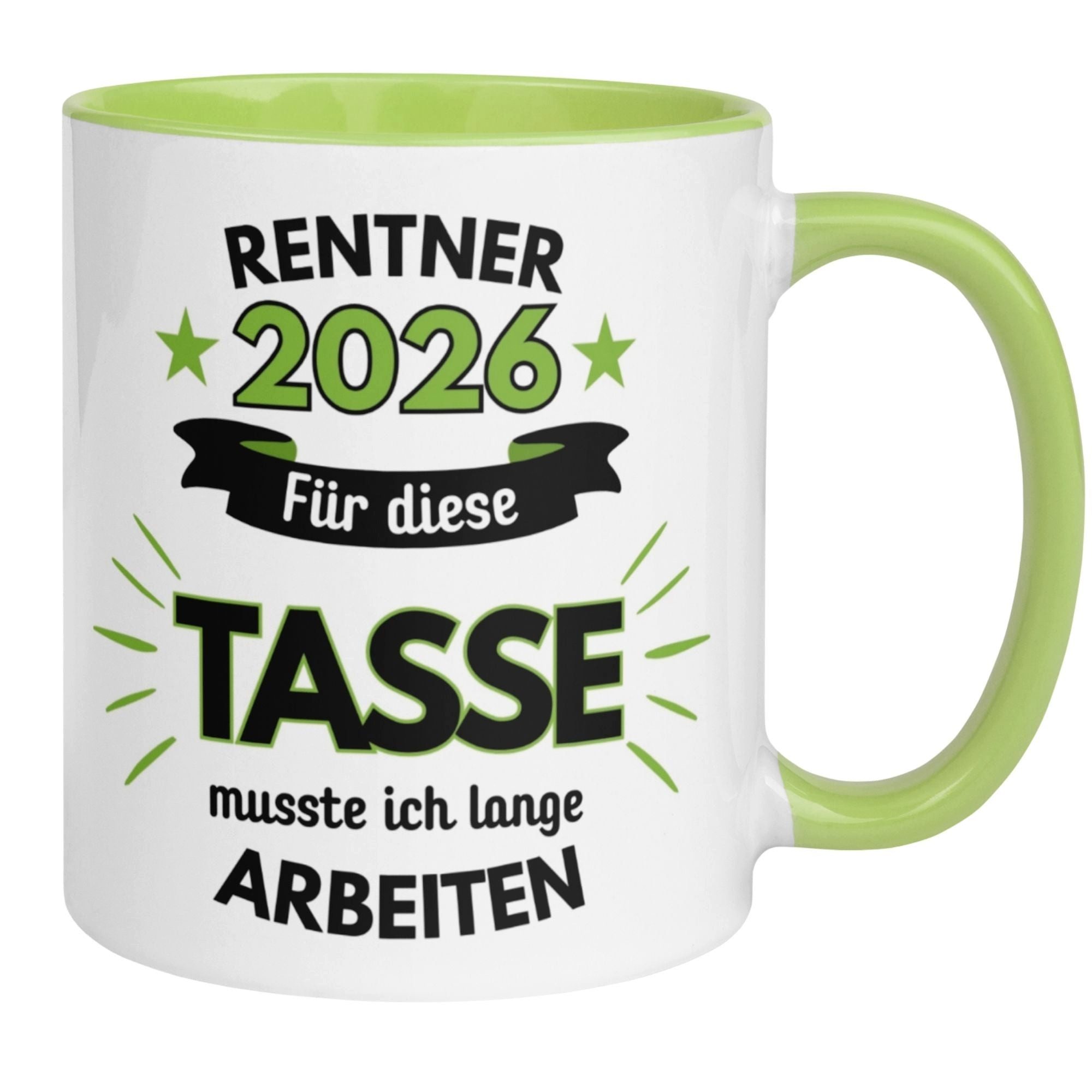 Momentals Tasse Rentner 2026 – Dafür musste ich lange arbeiten – Geschenk Rente Mann, Beidseitiger Druck · Links- & Rechtshänder · Spülmaschinenfest
