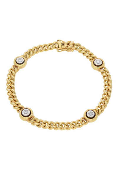 JuwelmaLux Goldarmband Armband Gold/Weißgold mit Diamant(en) (1-tlg), Damen Armband Gold/ Weißgold 585/000, inkl. Schmuckschachtel