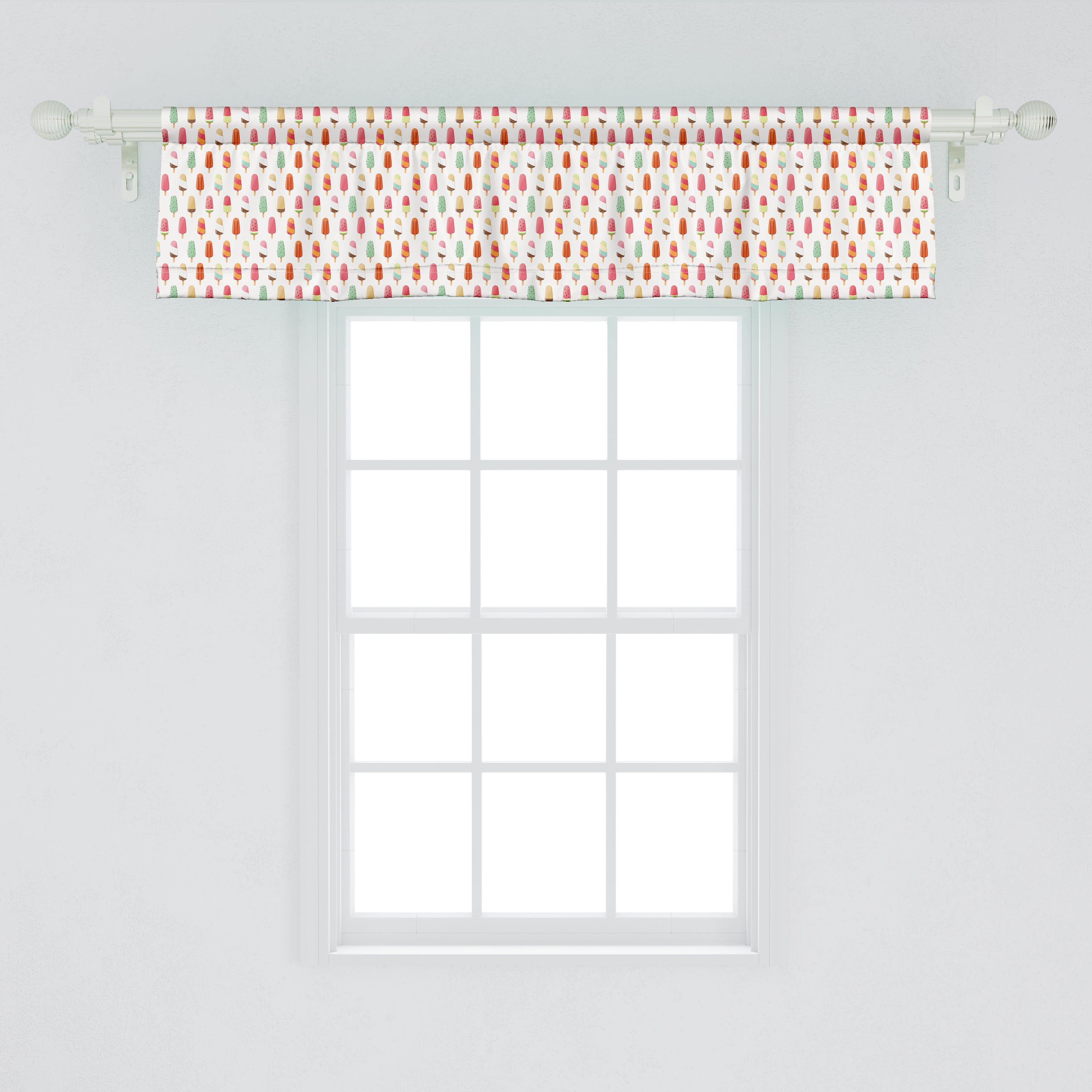 Scheibengardine Vorhang Küche Aromen Eis Stangentasche, verschiedene für Abakuhaus, Schlafzimmer Dekor Volant mit Microfaser