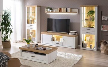 expendio Standregal Marlis 5, Pinie Aurelio / Grandson Oak Nb. 71x205x40 cm vormontiert 3D-Optik