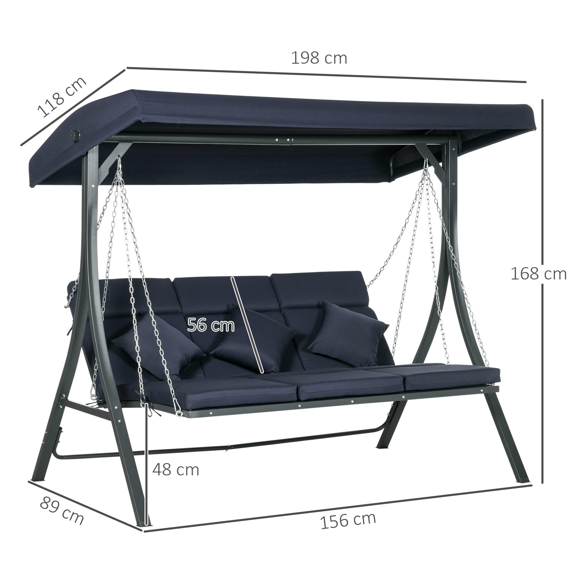 MC Star Hollywoodschaukel 3-Sitzer, bis 270 günstig online kaufen