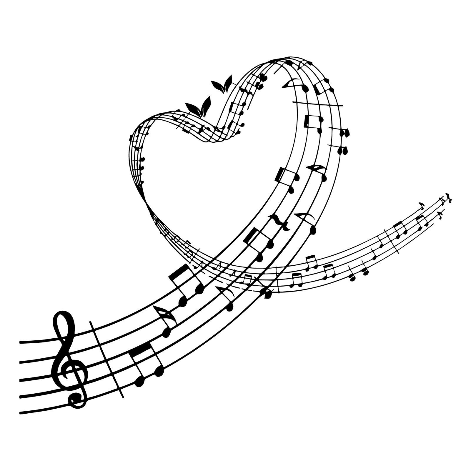 Jumpeak Wanddekoobjekt Melodic Hearts Metall Kunst Wanddekoration, Noten und Herzen Dekor, Modern,maschinell gefertigt,Schwarz, Weiß, Gold, Silber