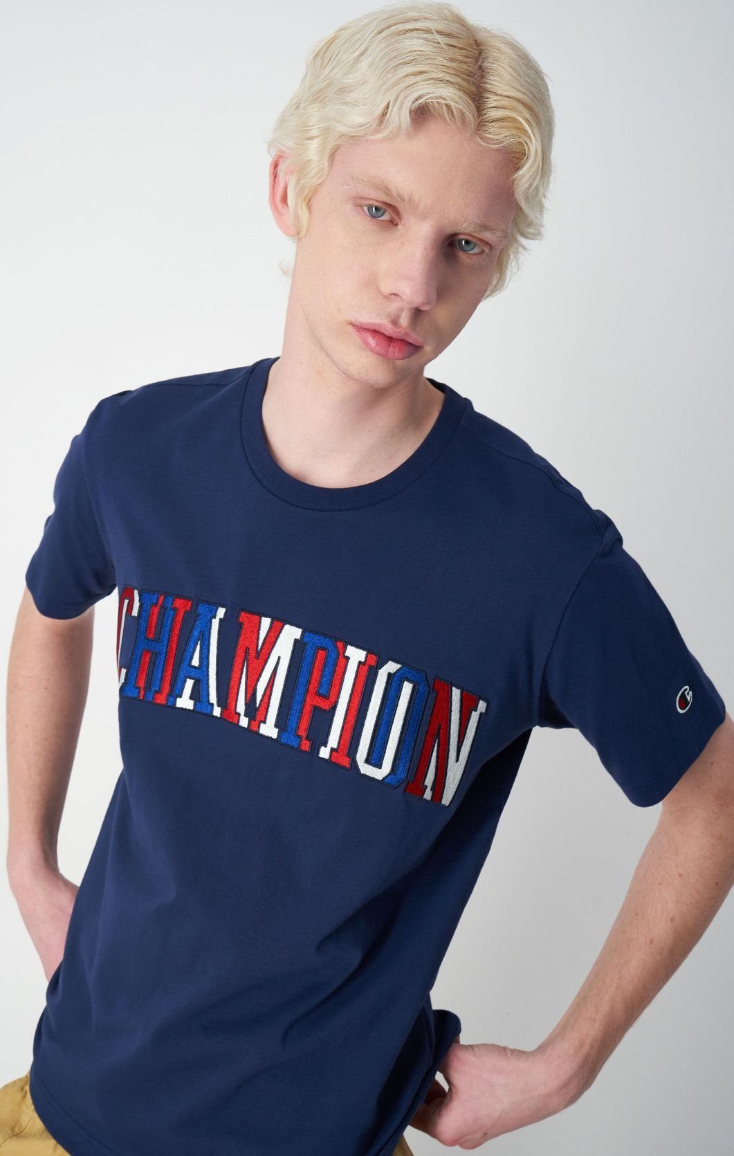 Champion Kurzarmshirt Crewneck T-Shirt NAVA/RED/BDB