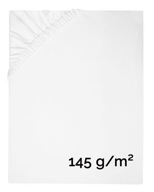 Spannbettlaken, ZOLLNER, Fein-Jersey, Gummizug: rundum, 100 x 200 cm, 100% Baumwolle, vom Hotelwäschespezialisten