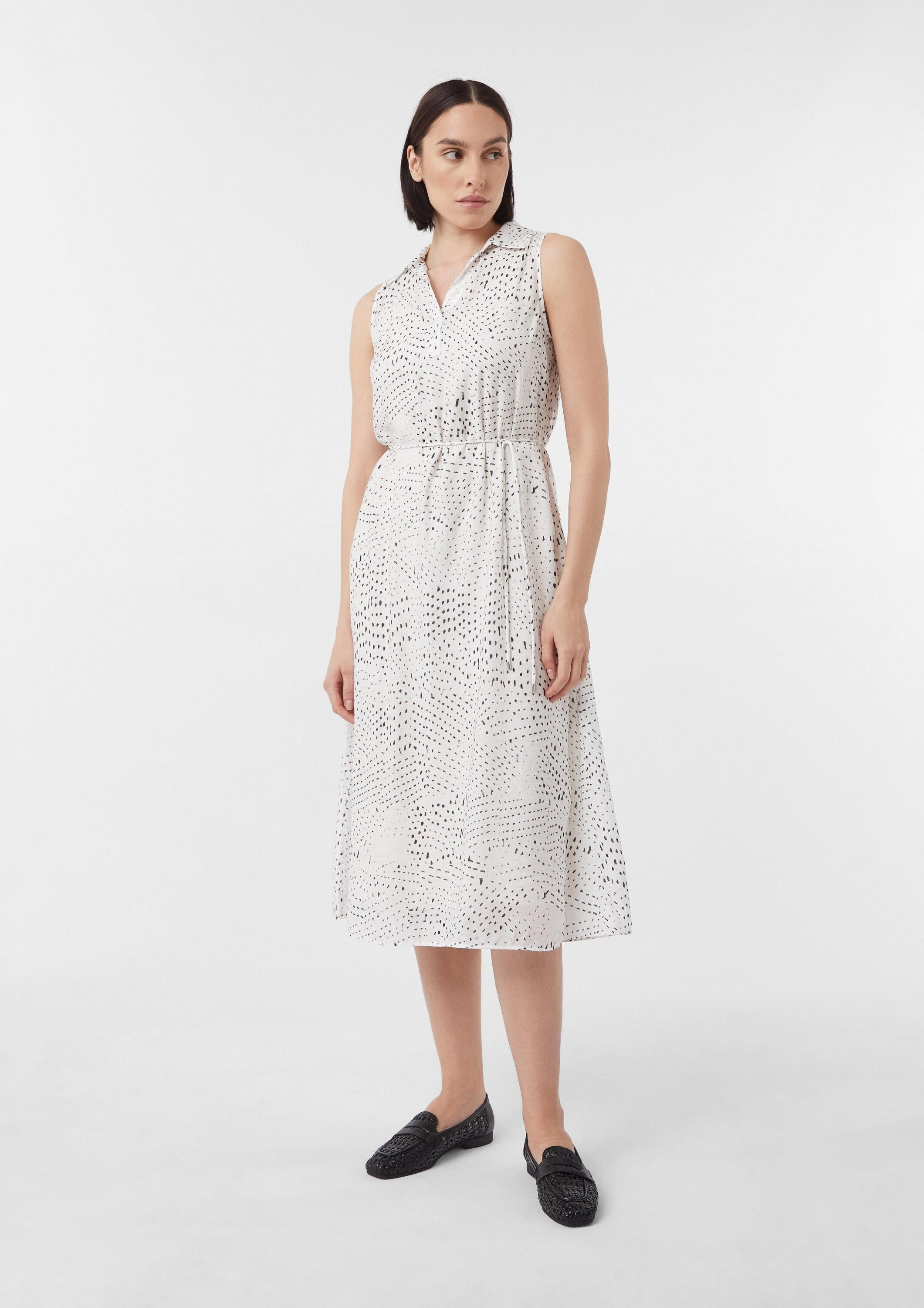 comma Midikleid Kleid Ärmelloses Midikleid mit Gürtel