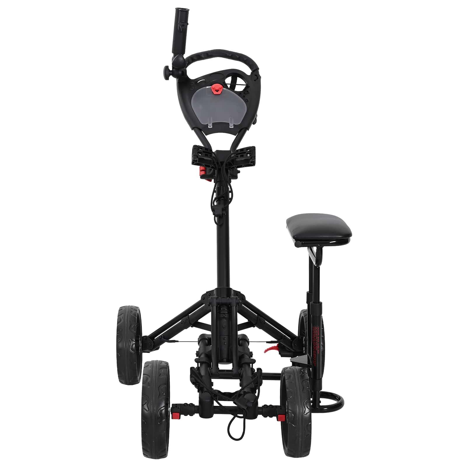 vidaXL Golftrolley Golf-Trolley mit Sitz Schwarz Aluminium Klappbar, (1-St)
