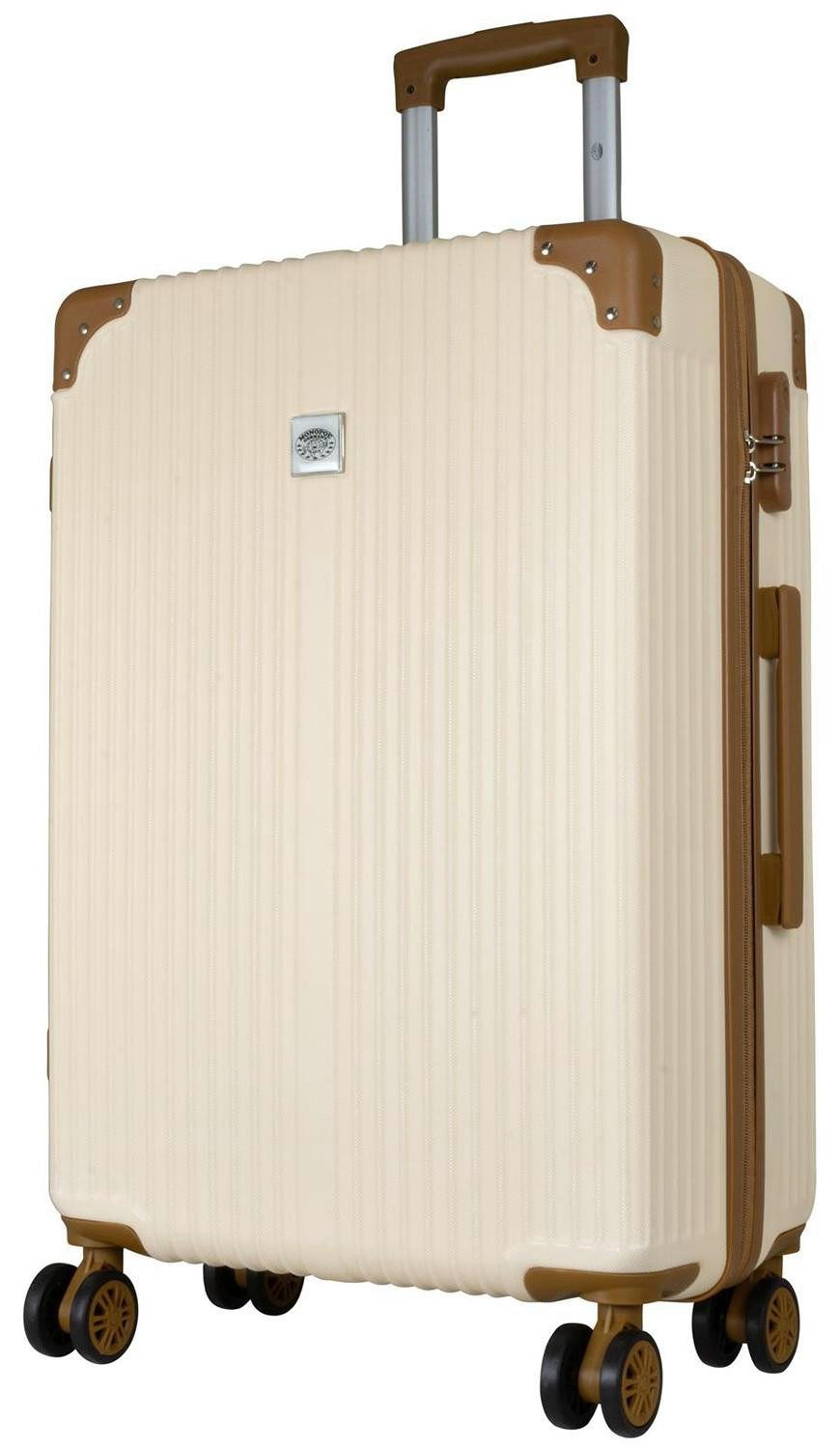 Warenhandel König Trolley Bardabos, 4 Rollen, Hartschale, braune Eckenschützer, aufrecht rollbar