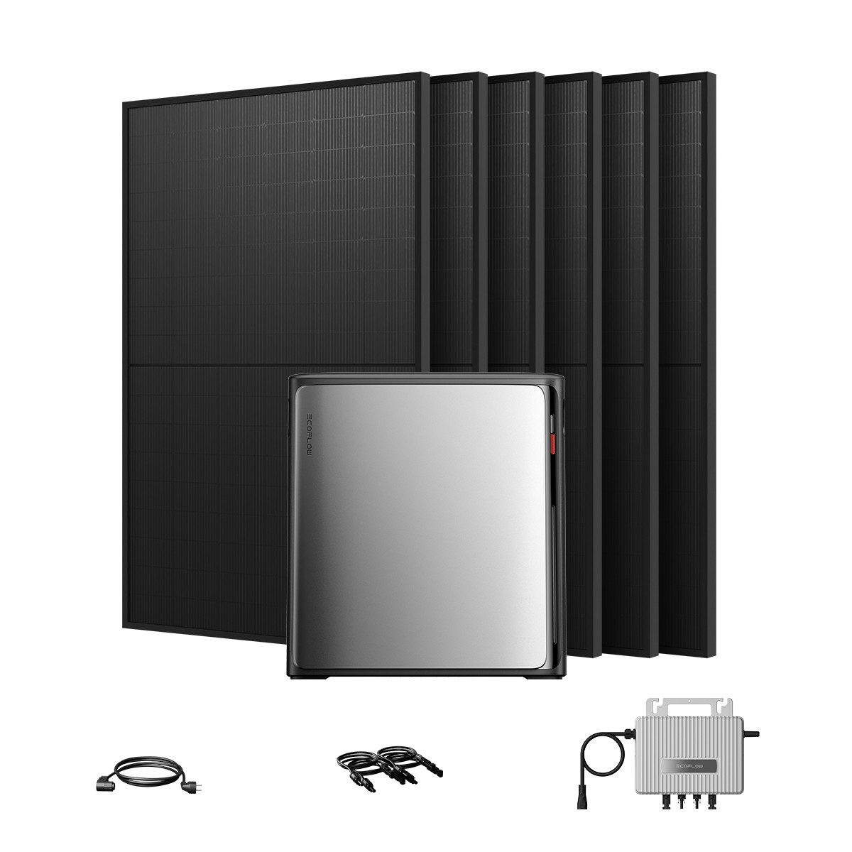 Ecoflow Balkonkraftwerk 2730W ECOFLOW STREAM Ultra X Speicher mit 800W Wechselrichter, (6 x Astronergy 455wp Full Black Paneele im Lieferumfang enthalten), 4 MPPT Solareingang mit integriertem Mikro-Wechselrichter