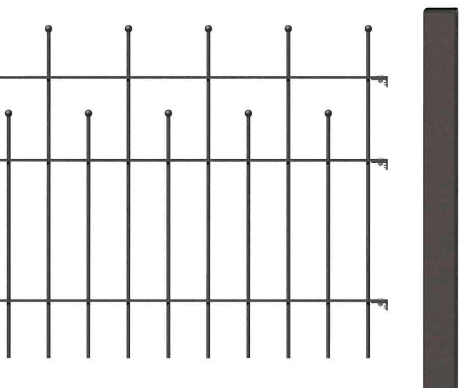 Alberts Metallzaun Madrid, (Set), Höhe: 49,5, 73,5 und 98,5 cm, Gesamtlänge: 10 m, zum Einbetonieren