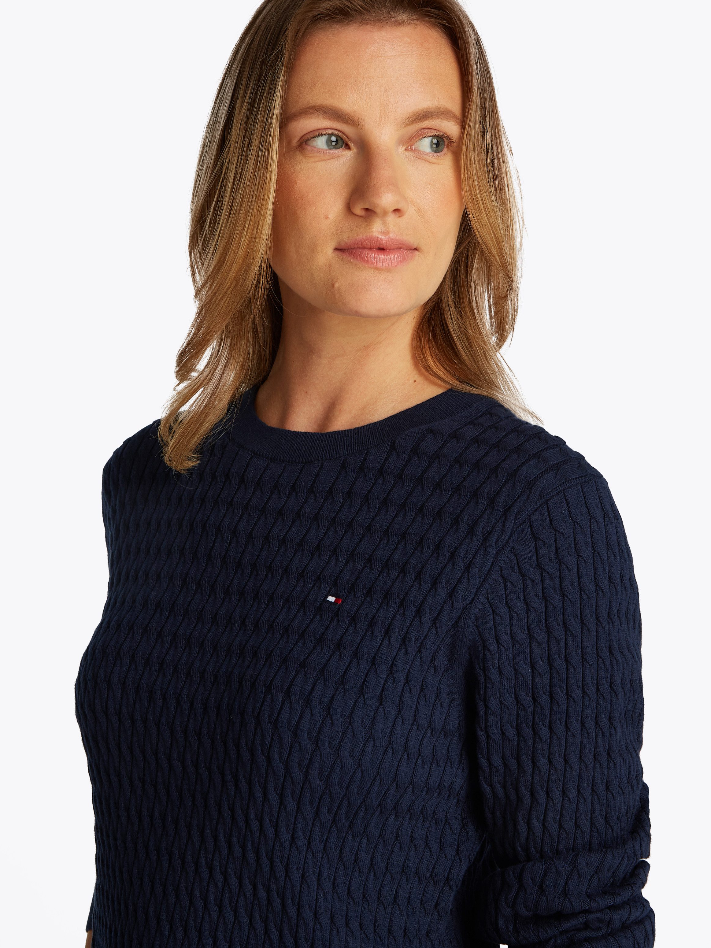 Tommy Hilfiger Rundhalspullover CO CABLE C-NK günstig online kaufen