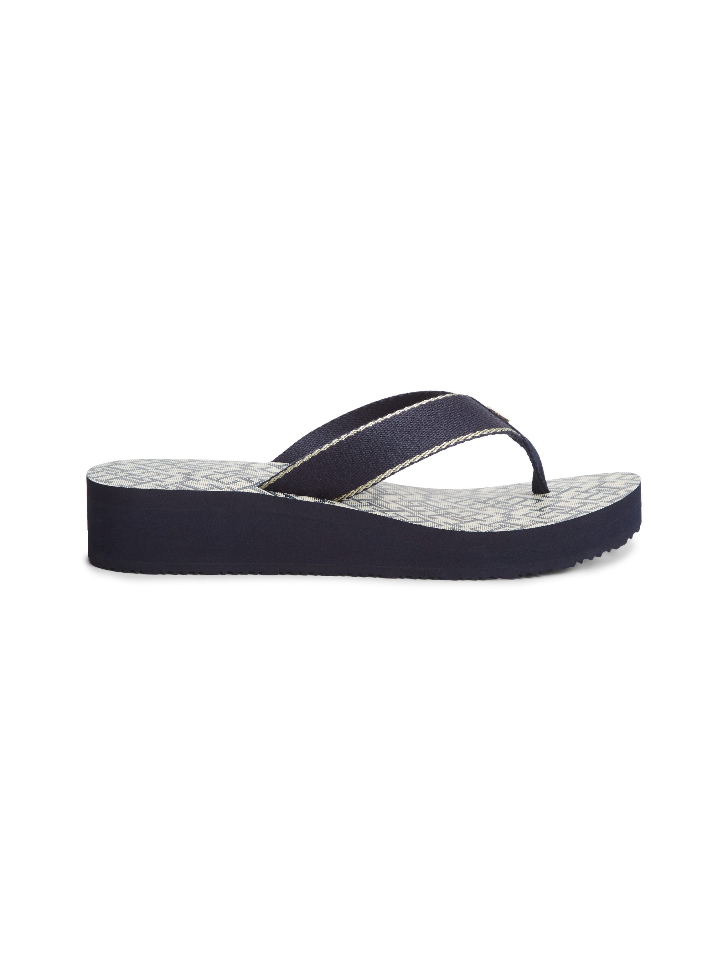 Tommy Hilfiger TH MONOGRAM MID WEDGE SANDAL Zehentrenner Sommerschuh, Dianette mit logobedruckter Innensohle – Bild 4 von 5
