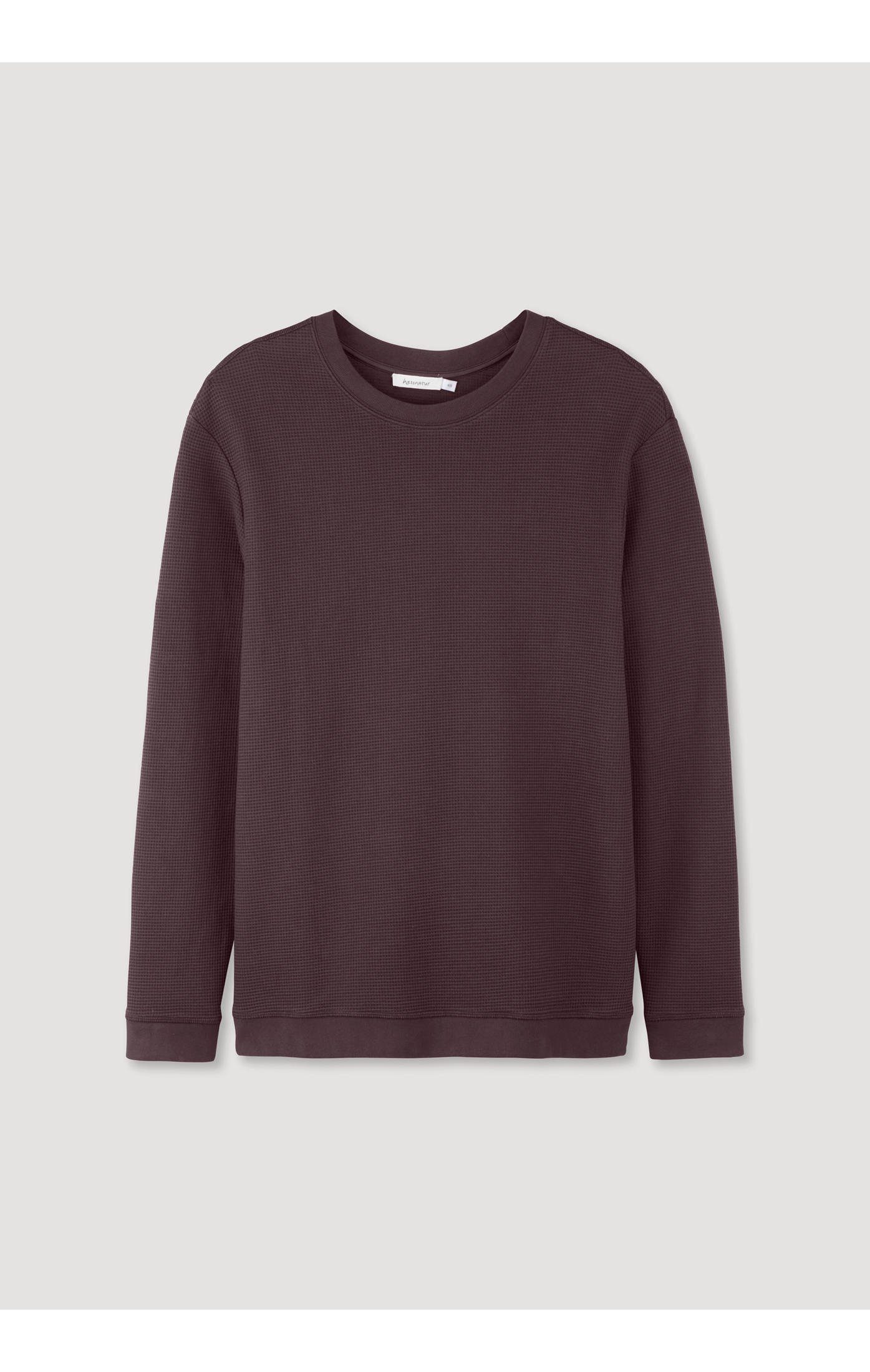 (1-tlg) reiner Regular Sweatshirt aus aubergine Hessnatur Bio-Baumwolle