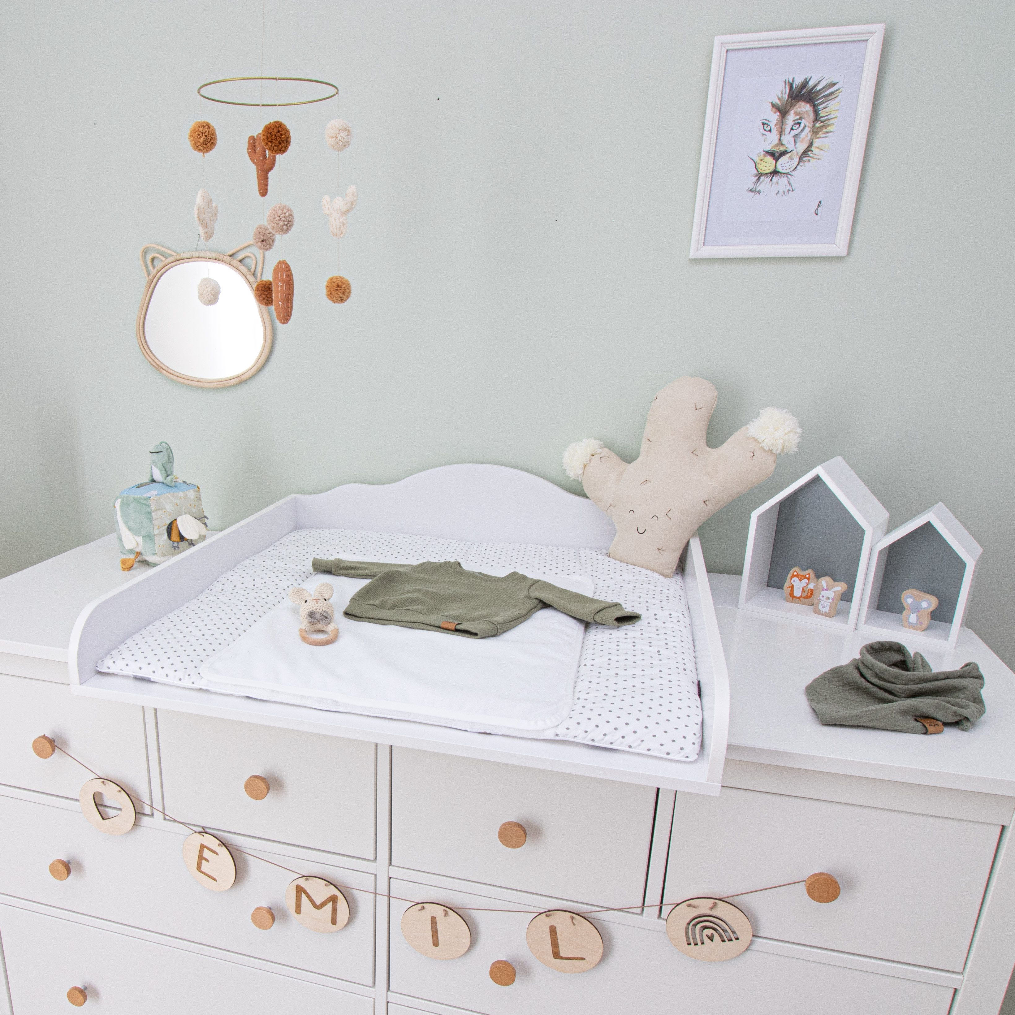 Puckdaddy GmbH Wickelaufsatz Emil (160x80x15cm) für IKEA Hemnes Kommoden, Wickelaufsatz für IKEA Hemnes Kommode