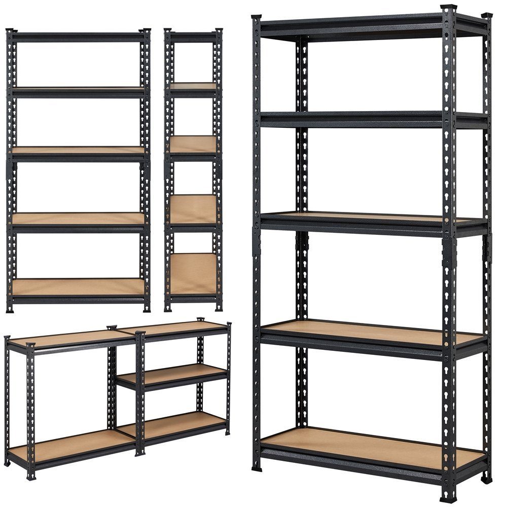Yaheetech Standregal 75 x 30 x 153cm/90 x 30 x 180cm, Lagerregal Schwerlastregal Kellerregal mit verstellbaren MDF-Böden
