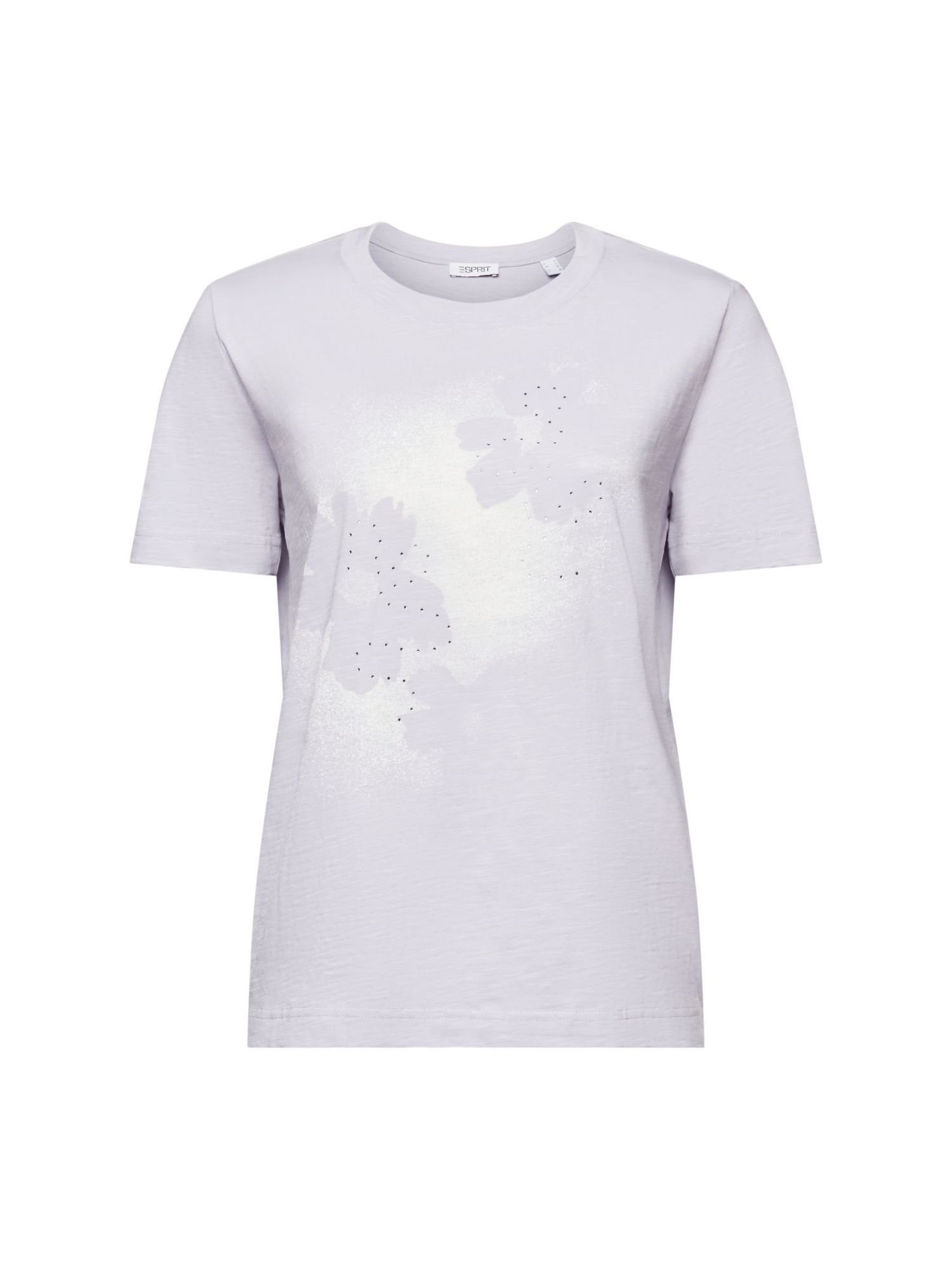 Esprit T-Shirt Slub-T-Shirt mit Print (1-tlg)