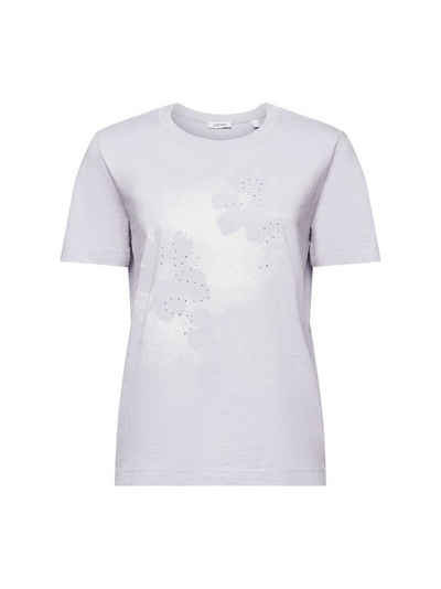 Esprit T-Shirt Slub-T-Shirt mit Print (1-tlg)