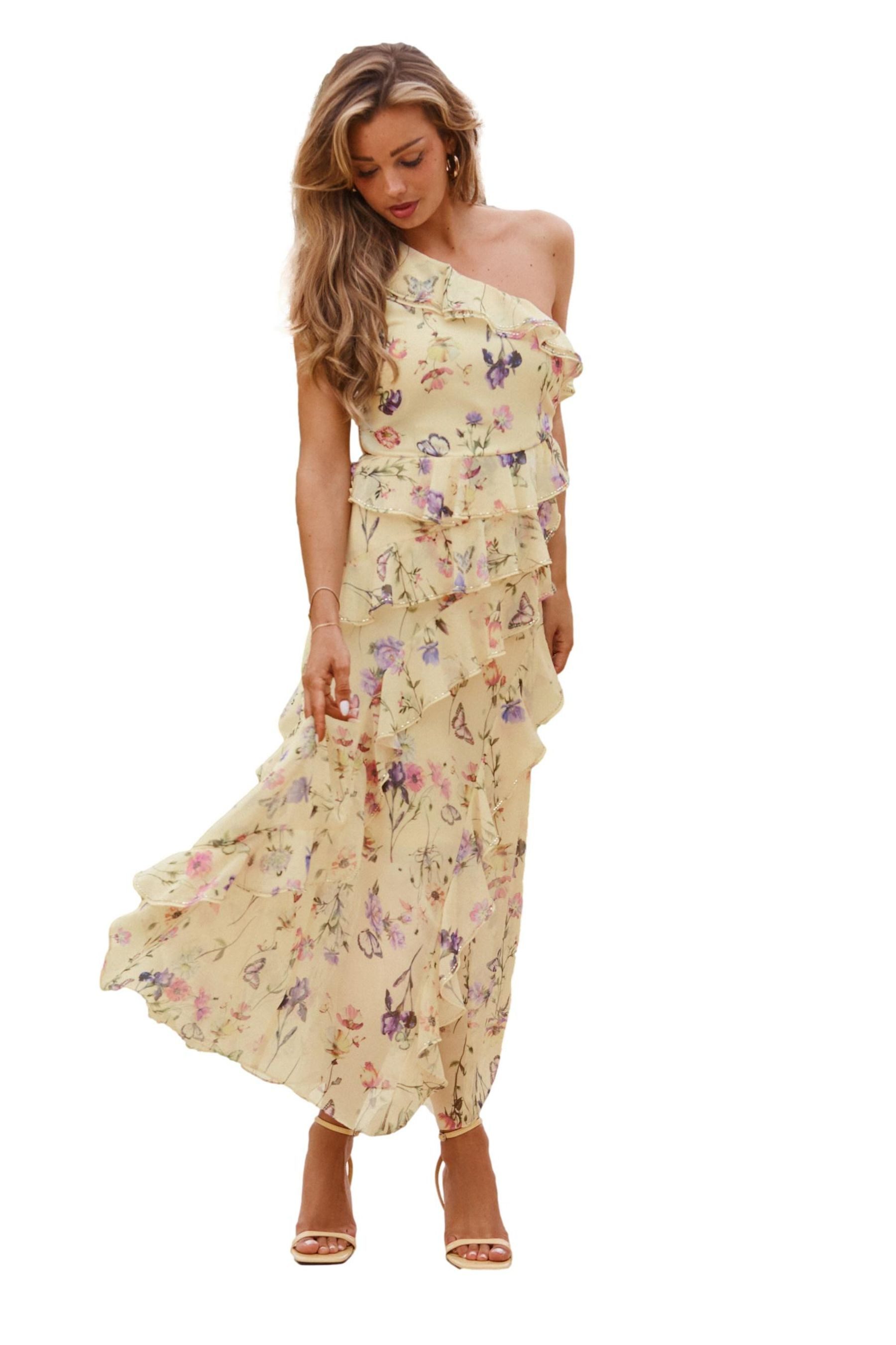 LIPSY One-Shoulder-Kleid Lipsy One-Shoulder-Maxikleid, Kurzgröße (1-tlg)