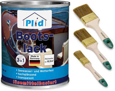 plid Klarlack Premium Bootslack Klarlack Parkettlack Holzlack Anstreichset, Schnelltrocknend