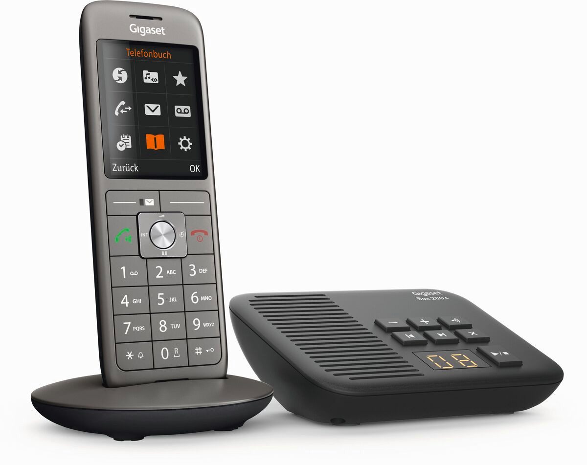 Gigaset CL660A mit Box 200 Schnurloses DECT-Telefon (Mobilteile: 1, Separate Basis)