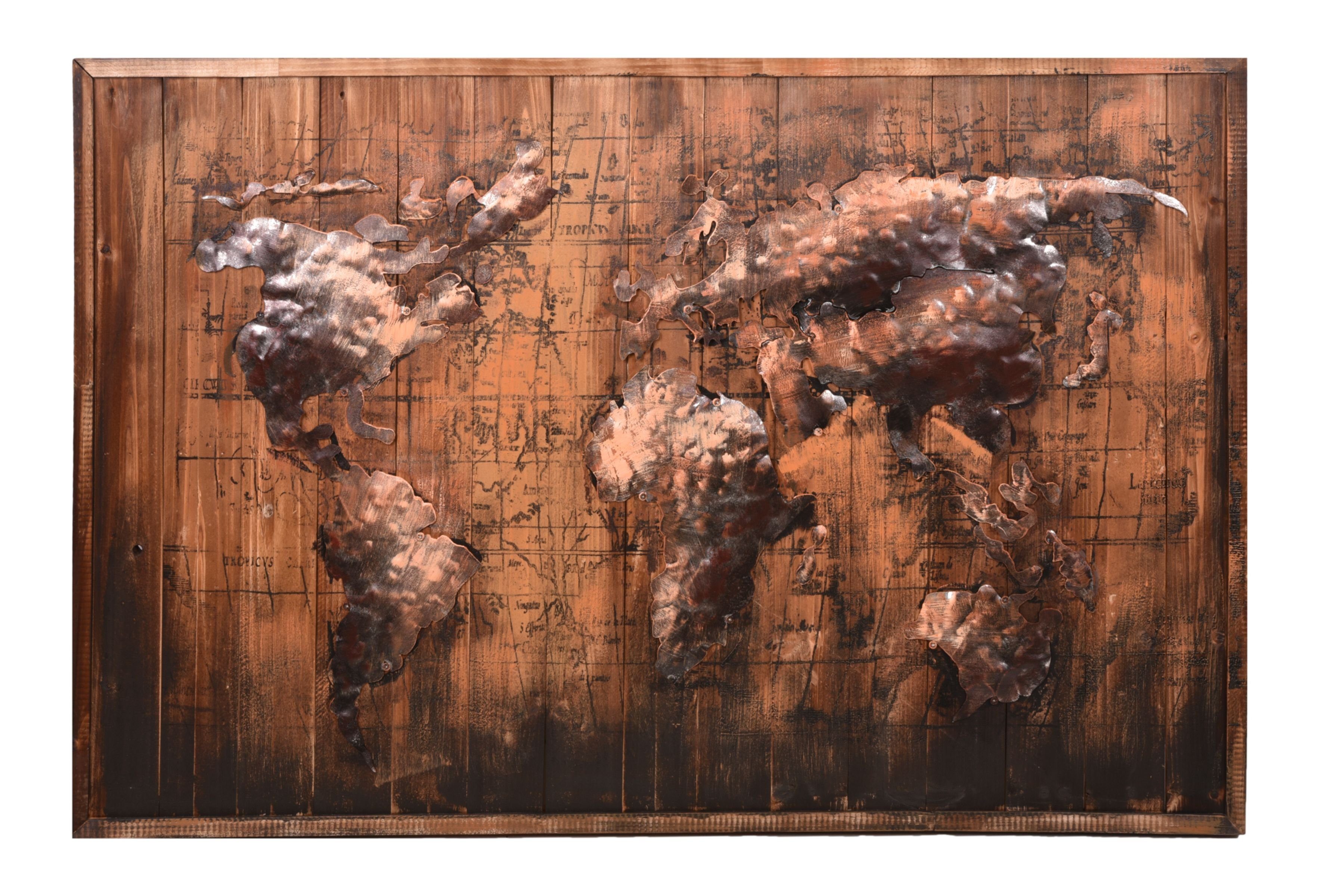 Gravidus Metallbild 3D Metallbild Weltkarte Gemälde