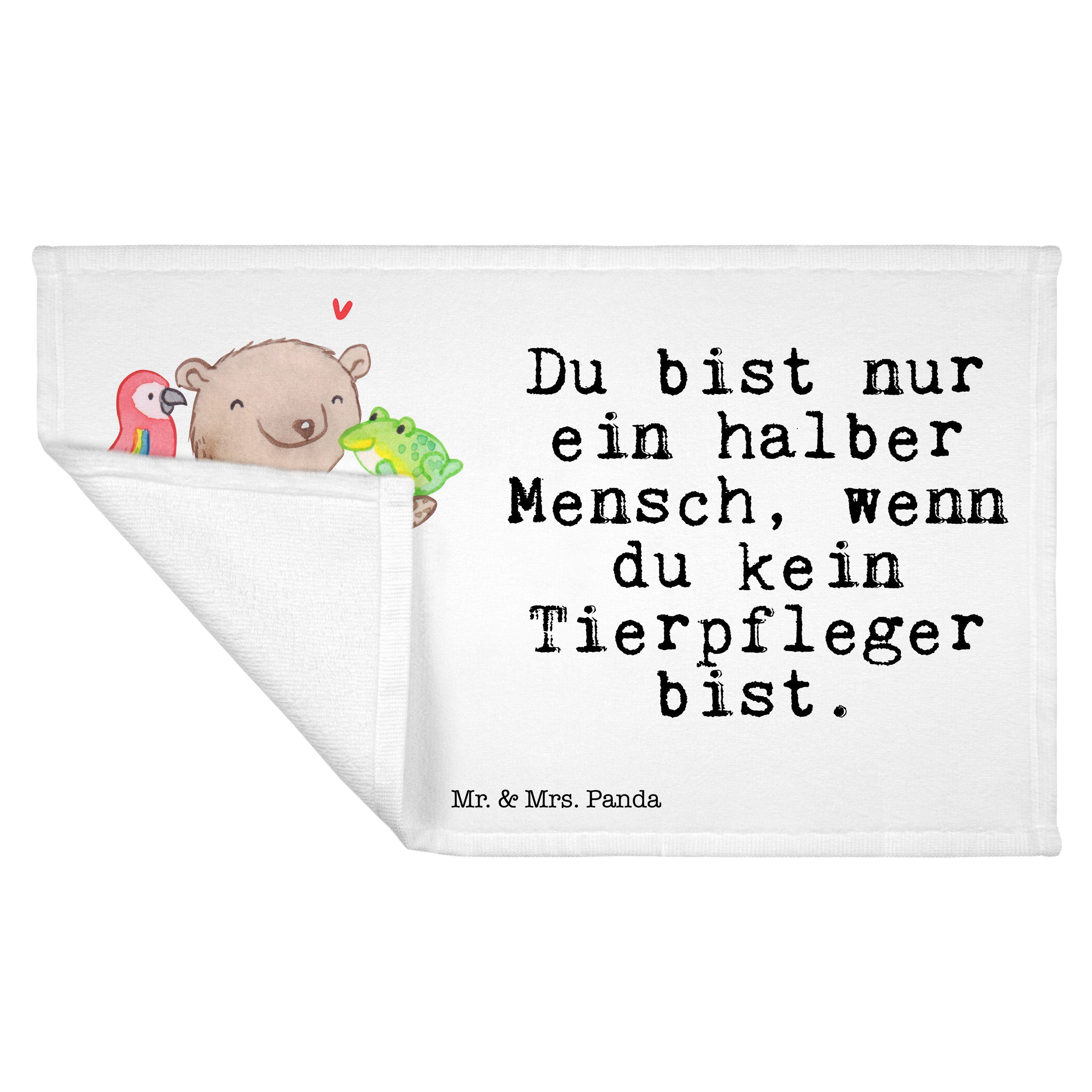 Handtuch - & Herz (1-St) Mr. - Mrs. Kinder Weiß Handtuch, mit Panda Tierpfleger Frottier, Geschenk, Ko,