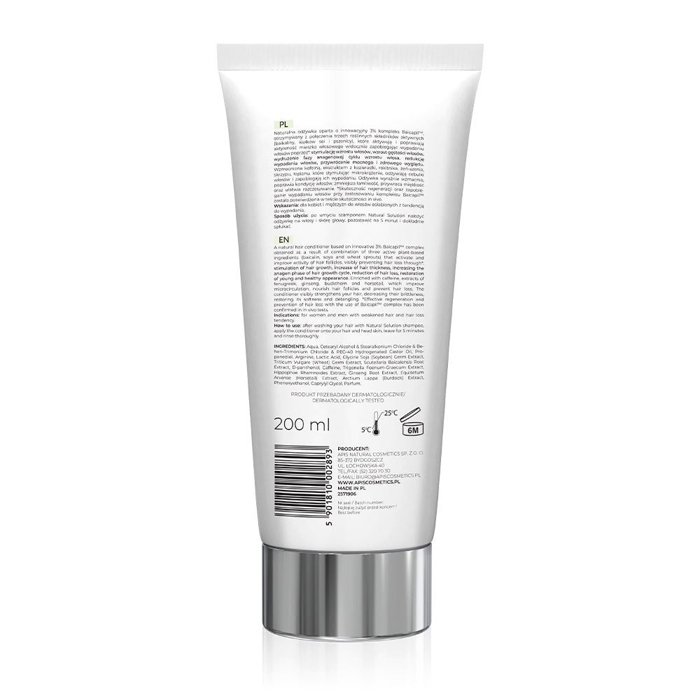 Apis Natural Cosmetics Feste Haarspülung APIS NATURAL SOLUTION, Kräftigende Haarspülung mit 3% Baicapil, 200 ml