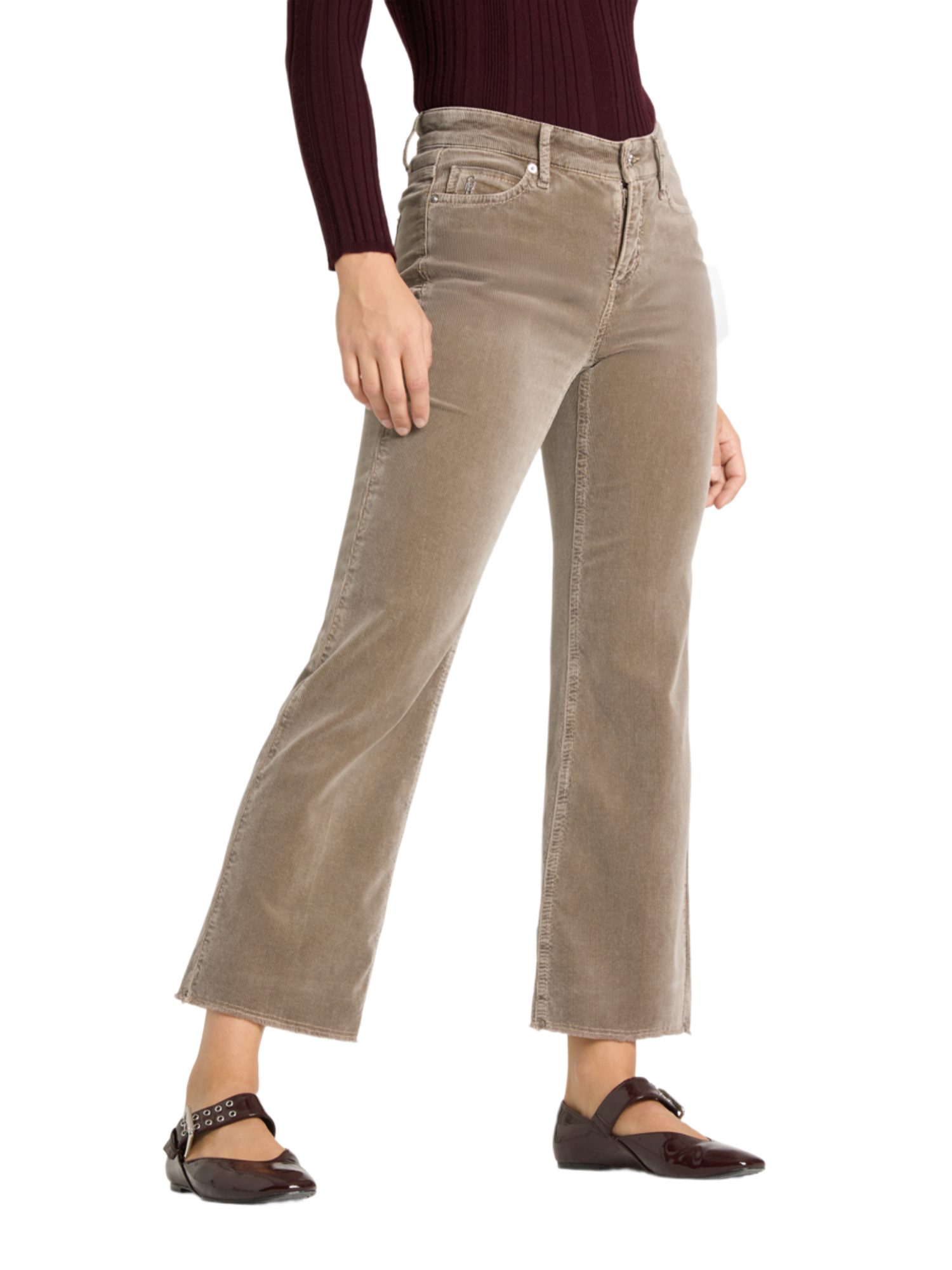 Cambio Stretch-Hose braun, Casual, Baumwolle, Unifarben, Regular Fit, Mittel