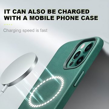MagSafe Handyhüllen Case Clear für Apple iPhone 14 Airpods Pro Induktions-Ladegerät (Set, 2-tlg., Magsafe Case, Magnetische Funktionalität Backcover Transparent Charger Pad Hülle)
