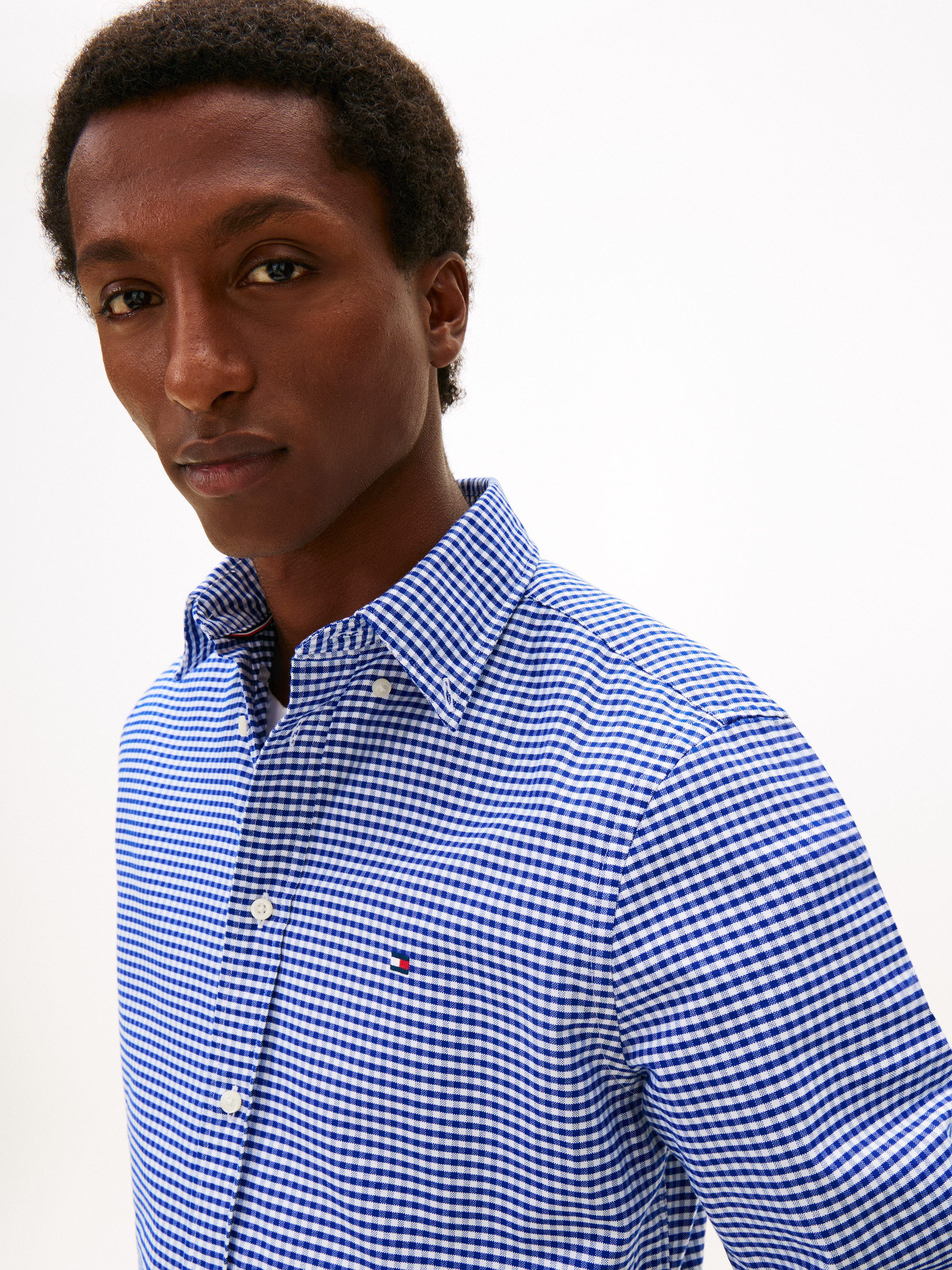Tommy Hilfiger Langarmhemd HERITAGE OXFORD GINGHAM Regular fit, Button-down-Kragen, kariert