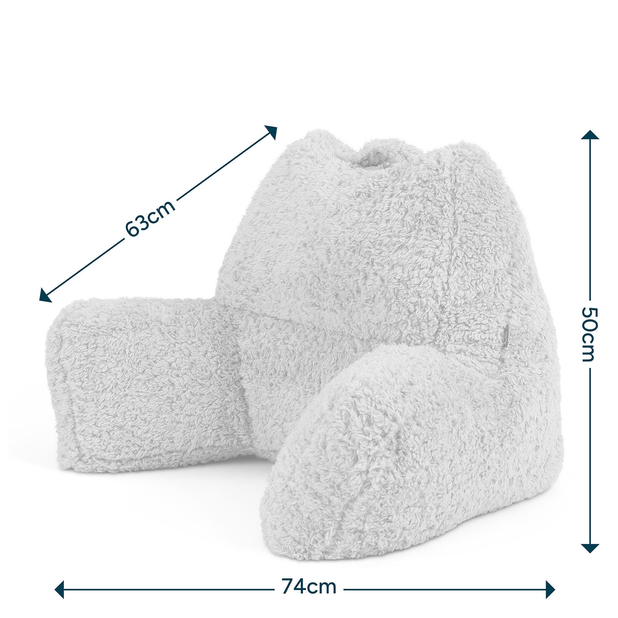 icon Stützkissen Rückenlehne Lesekissen „Teddybär“, Flauschig mit Sitzsack Füllung