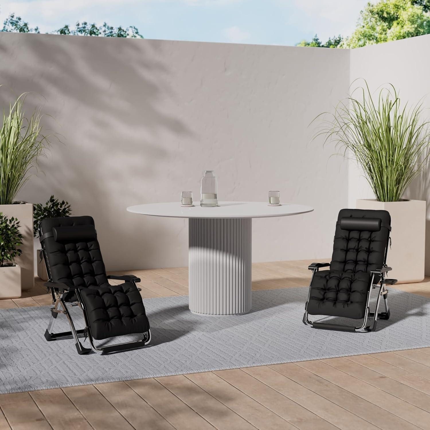 DQCHAIR Gartenliege Sonnenliege Klappbar Liegestuhl 200kg günstig online kaufen