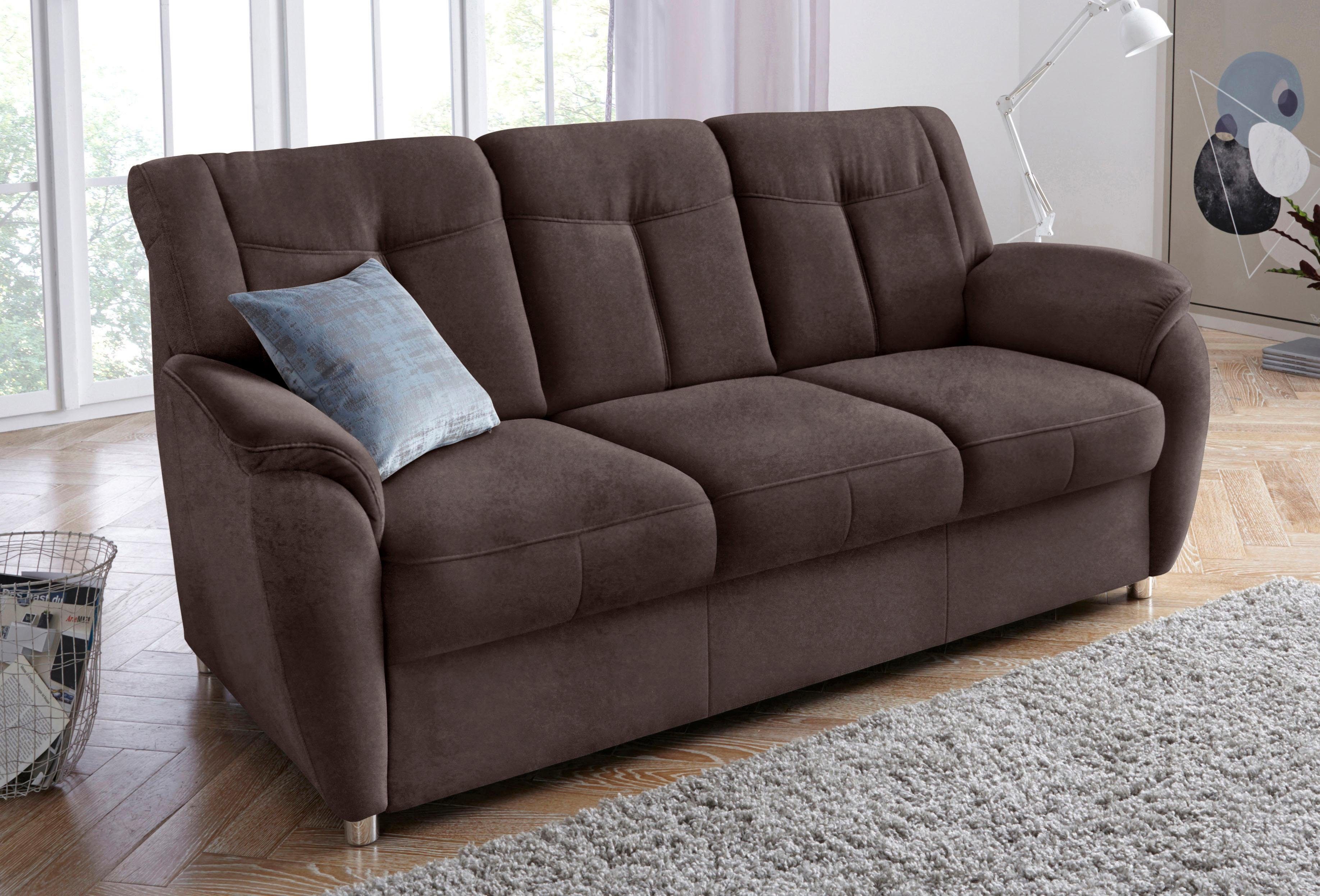sit&more 3-Sitzer Sonoma, B: 189 cm, Federkern, Komfortsitzhöhe 45 cm, Couch frei stellbar, 3-Sitzer Sofa, Stoffvarianten