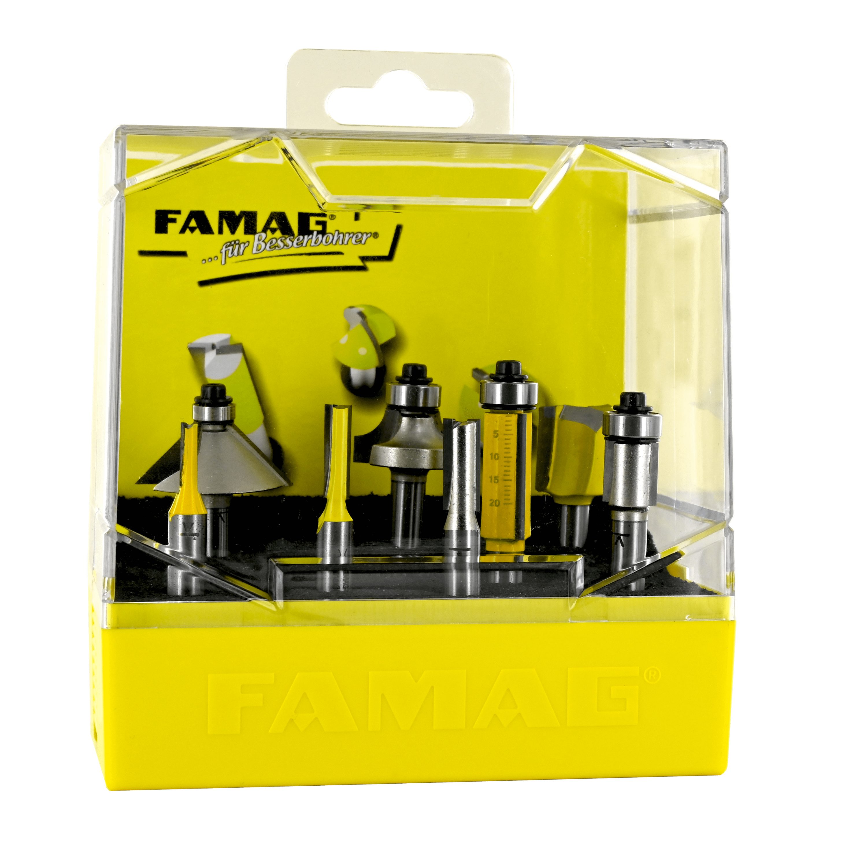 FAMAG Fräser-Set FAMAG 8-teiliges Set der FAMAG Bestseller HM-bestückt in Kunststoff-Box - 3113.908